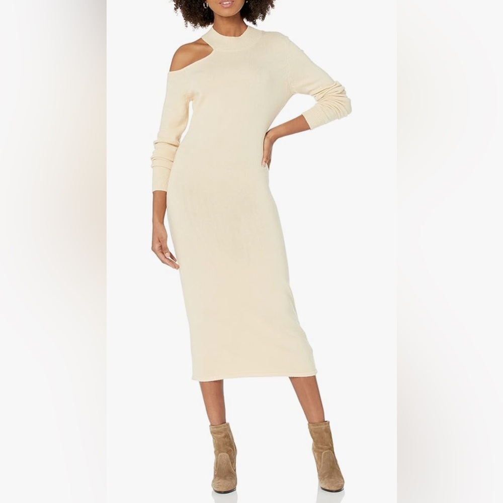 The Drop Womens Aaron Cutout Mock Neck Midi Sweater Dress